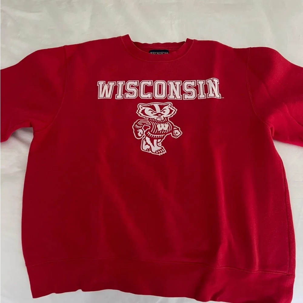 Wisconsin Jansport Red Crewneck